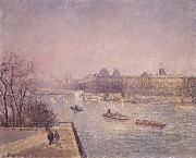 Camille Pissarro Morning,winter sunshine,frost the Pont-Neuf,the Seine,the Louvre oil painting picture wholesale